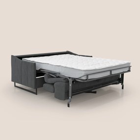 Loto divano letto salvaspazio materasso H18 cm con piedi alti in morbido tessuto impermeabile T14 antracite