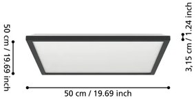 Eglo 901444 - Plafoniera LED da esterno ROVITO 17W/230V 50x50 cm IP44 nero