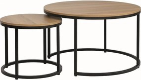 Set di Tavolini da caffè Dion in rovere/nero opaco