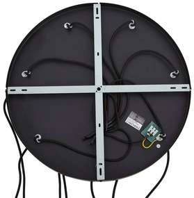 Lampada a sospensione moderna nera con vetro bianco rotondo a 7 luci - Misty