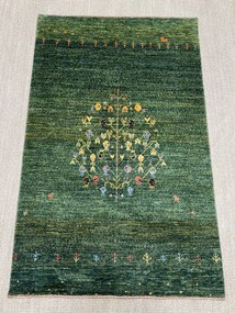 Loribaft Tappeto 90 x 150 Verde (Iran) Annodato A Mano