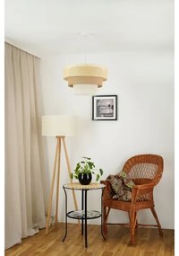 Brilagi - Lampadario a cavo CEDAR LUNETA 1xE27/15W/230V Ø45 rattan marrone crema