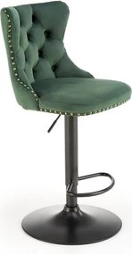 Sgabello da bar H-117 in velluto verde