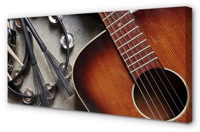 Quadro stampa su tela Sticchi di microfono per chitarra 100x50 cm