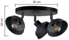 Faretto FAUN 3xE27/60W/230V nero