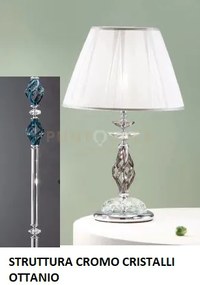 Lume grande 1306 1 luce ottanio e cromo attacco e27 h.39+26cm