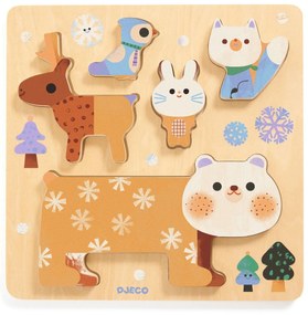 Nel bosco con gli animali - puzzle a incastro + piramide