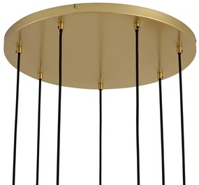 Lampada a sospensione Art Déco oro con vetro arcobaleno 7 luci - Sandra