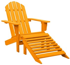 Sedia Giardino Adirondack Con Pouf Massello Di Abete Arancione /