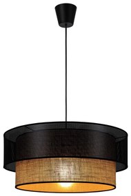 Lampada a sospensione con cavo BORHO 1xE27/60W/230V nero/iuta