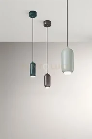 Sospensione bullet 1 luce led 9w 492lm 3000k metallo colore petroli...