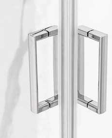 Set maniglie per porta doccia dentro-fuori cromate design squadrato