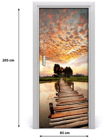Adesivo per porta Ponte di Legno 85x205 cm
