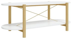 Tavolino da Salotto Bianco 110x48x40 cm in Legno Multistrato
