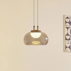 Lampada a sospensione in vetro Dain Lucande, Alluminio / Grigio / Zincato, Soggiorno / Sala da pranzo, Vetro, Moderno, Lampada a sospensione