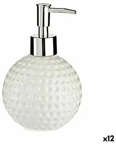 Dispenser di Sapone Golf Ceramica Metallo Bianco 12 Unità (300 ml)