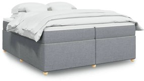 Giroletto A Molle Con Materasso Grigio Chiaro 200x200cm Tessuto /