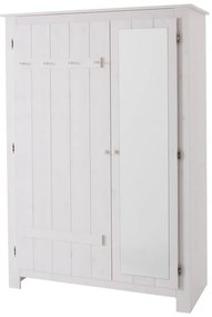 Armadio in legno di pino bianco con specchio 120x170 cm Bertram - Støraa