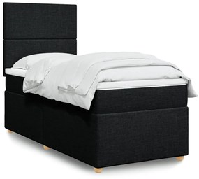 Giroletto A Molle Con Materasso Nero 100x200 Cm İn Tessuto /