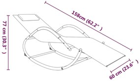 Lettini Prendisole a Dondolo 2 pz in Acciaio e Textilene Crema