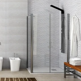 Kamalu - Box doccia angolare 70x150 cm apertura saloon KS2800-SSN