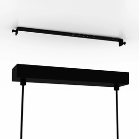 Sospensione Moderna Anchorena-Z Metallo Nero Legno 1 Luce Led 35W 3980Lm