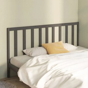 Testiera Per Letto Grigia 186x4x100cm İn Legno Massello Di Pino /