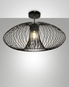 Fassa plafoniera nera in metallo 1 luce attacco e27 d.60cm