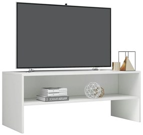 Mobile tv bianco lucido 100x40x40 cm in truciolato
