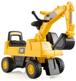 Costway Escavatore giocattolo funzionale con benna da scavo girevole ruote antiscivolo, Escavatore per bambini Giallo
