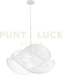 Lampadario a sospensione rhei-leaf bianca doppio diffusore 1 luce a...