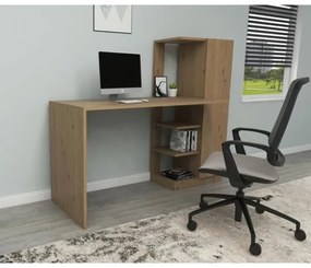 Scrivania Libreria Con Anta Laterale 150x55x120H Effetto Legno Ryan