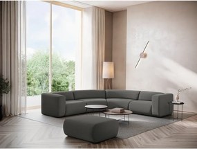 Divano angolare grigio con rivestimento in velluto Ekahi – Makamii