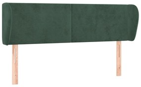Testiera ad orecchio verde scuro 147x23x78/88 cm in velluto