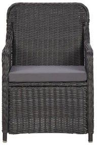 Set da Pranzo da Giardino 9 pz in Polyrattan Nero