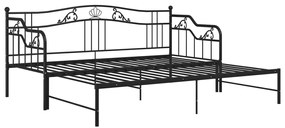 Telaio divano letto estraibile nero in metallo 90x200 cm