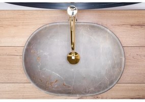 REA-U9887 - Lavabo da appoggio LARA 35x48,5 cm ceramica/grigio/decoro marmo