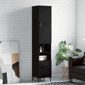 Credenza Nera 34,5x34x180 Cm İn Legno Multistrato /