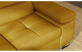 Divano angolare giallo allungabile/con contenitore (con penisola a sinistra/a L) Anton – ELTAP