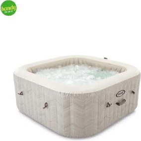 piscina idromassaggio gonfiabile intex "chevron deluxe" marrone effetto rigato 4 posti 175x175x71 cm - cod. 28446np