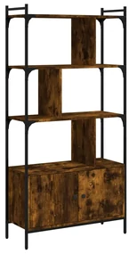 Libreria con ante rovere fumo 76,5x30x154,5cm legno multistrato