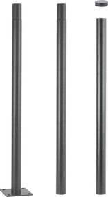 Brilagi - Asta metallica per palo di illuminazione esterna 3 m, diam. 58 mm, grigia