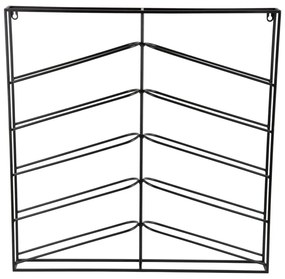 Portabottiglie da parete nero in metallo numero di bottiglie 10 67x66x7,5 cm Cuadro – PT LIVING