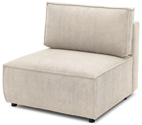 Modulo divano in velluto a coste color crema, pezzo centrale Nihad modular - Bobochic Paris