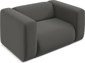 Poltrona grigia con rivestimento in velluto Ekahi – Makamii