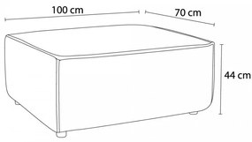 Sgabello in velluto a coste grigio chiaro Nihad - Bobochic Paris