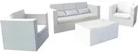 Salotto da Giardino con cuscini 4 posti in Wicker,Alluminio - ABE Colore: Bianco