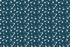 Carta da parati autoadesiva – Foglie delicate in blu