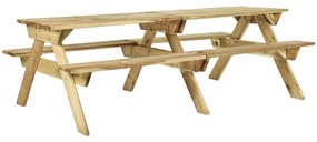Tavolo da picnic con panche 220x122x72 cm in pino impregnato