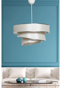 Lampadario color crema/argentato con paralume in tessuto ø 40 cm Couper – Opviq lights